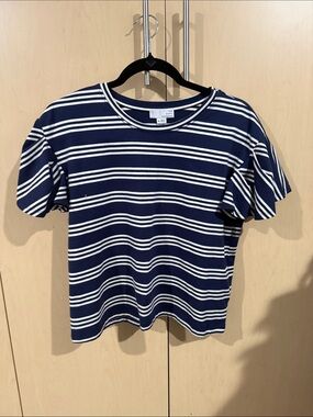 Ten Sixty Sherman adorable Navy & White Striped Short Sleeve Tee